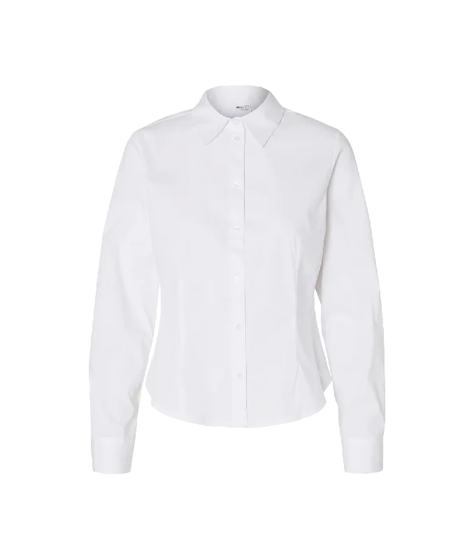 Long Sleeve Fitted Shirt - White