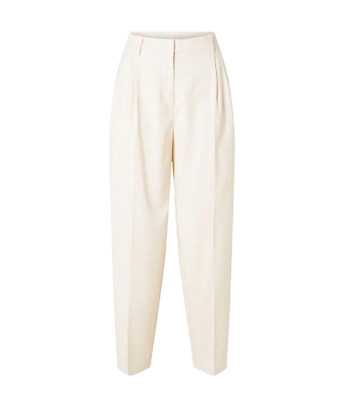 Barrel Fit Trousers - Cream