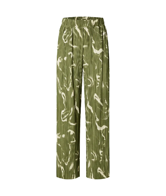 Rya Ellie Plisse Trousers - Green