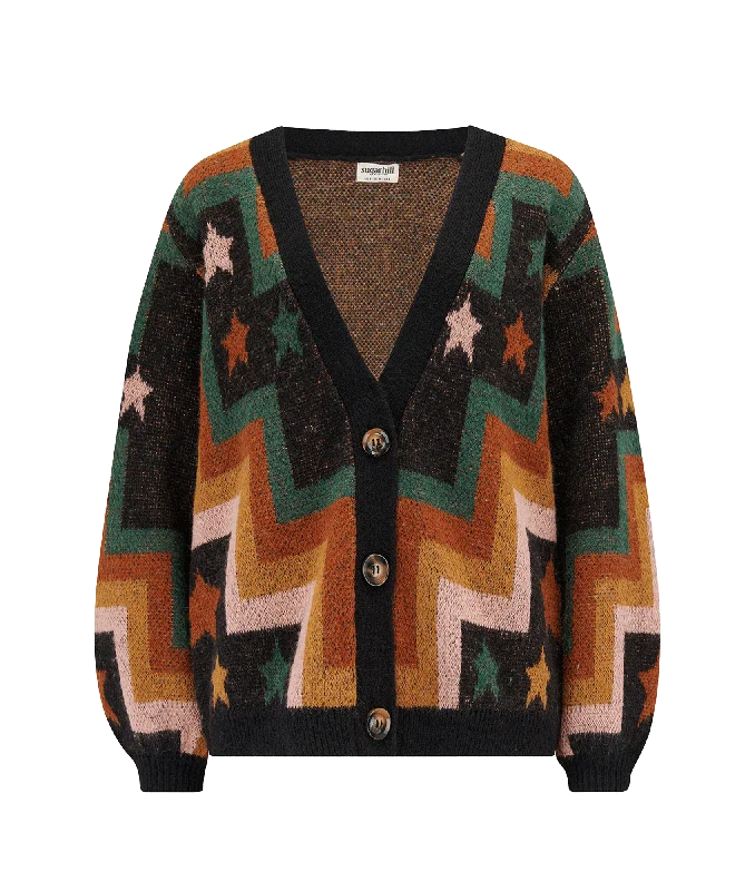 Morganna Chevron & Stars Knit Cardigan - Multi